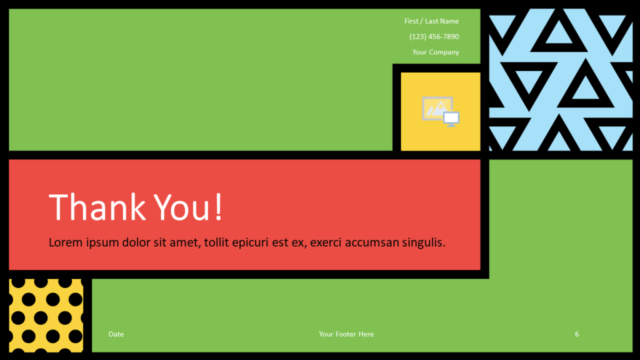 Arte Pop de Mondrian Plantilla Gratis Para PowerPoint Y Google Slides - Diapositiva de ¡Gracias!