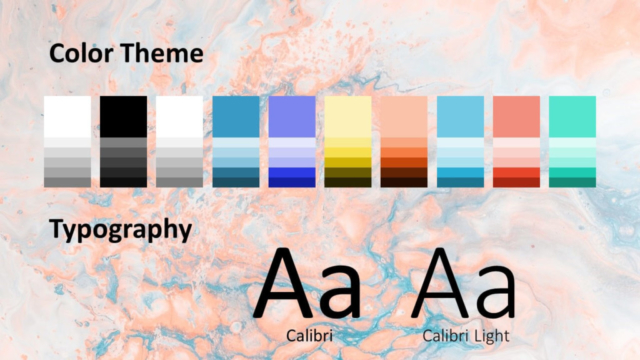 Liquid Marbling Paint Plantilla Gratis Para PowerPoint Y Google Slides - Diapositiva con la Paleta de Colores
