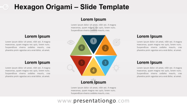 Origami de Hexágonos Diagrama Gratis Para PowerPoint Y Google Slides