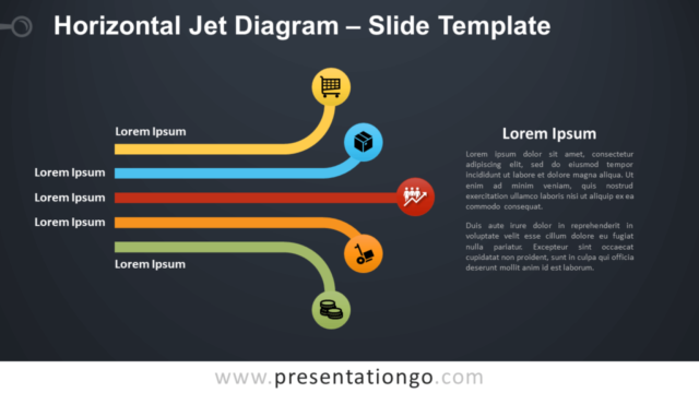 Diagrama de Chorro Horizontal Diagrama Gratis Para PowerPoint Y Google Slides