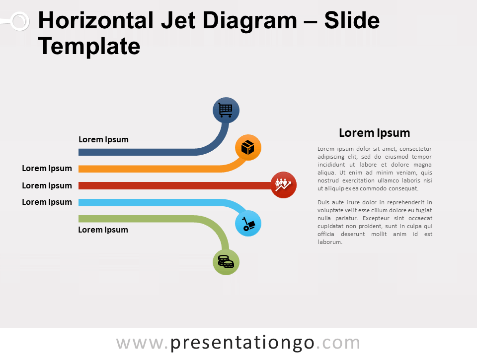Diagrama de Chorro Horizontal Diagrama Gratis Para PowerPoint Y Google Slides