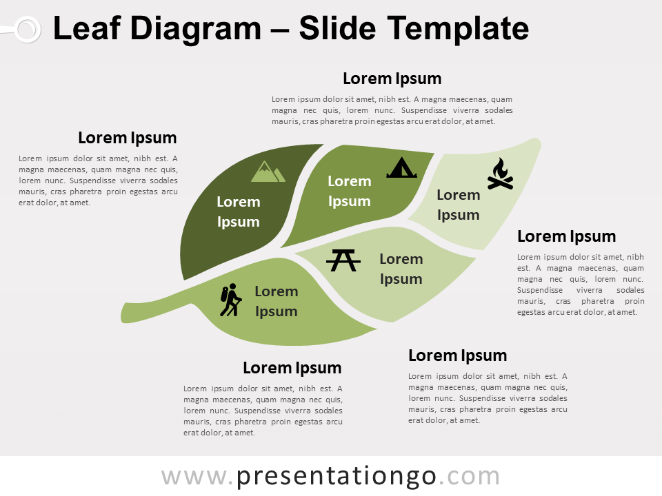Diagrama de Hoja Gráfico Gratis Para PowerPoint Y Google Slides