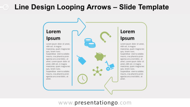 Flechas Circulares de Diseño de Línea - Gráfico Gratis Para PowerPoint Y Google Slides