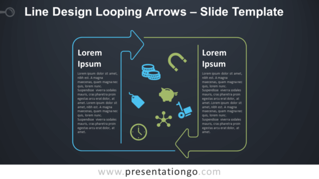 Flechas Circulares de Diseño de Línea - Gráfico Gratis Para PowerPoint Y Google Slides