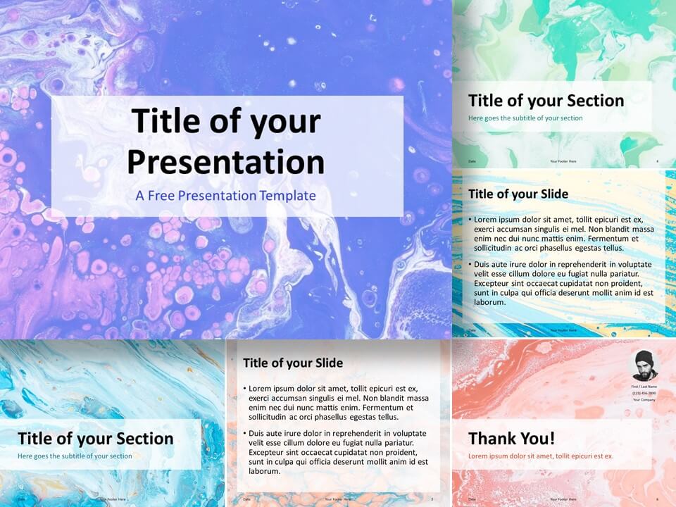 Liquid Marbling Paint Plantilla Gratis Para PowerPoint Y Google Slides