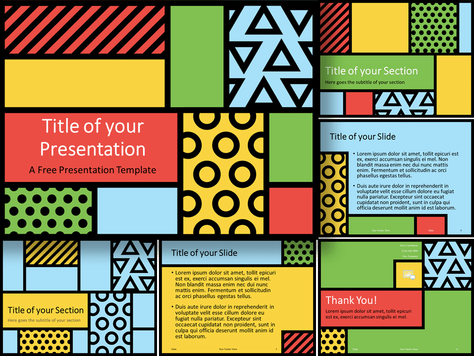 Arte Pop de Mondrian Plantilla Gratis Para PowerPoint Y Google Slides