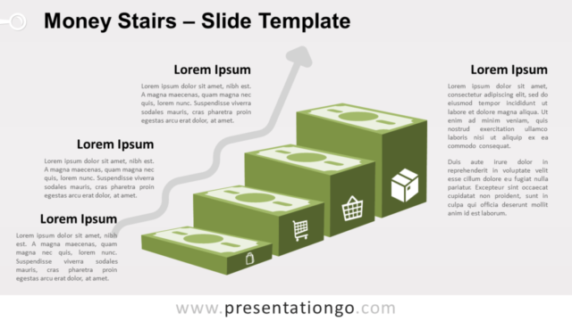 Escalera de Dinero Gráfico Gratis Para PowerPoint Y Google Slides