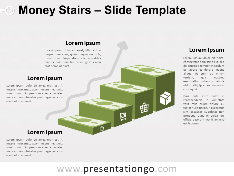 Escalera de Dinero Gráfico Gratis Para PowerPoint Y Google Slides