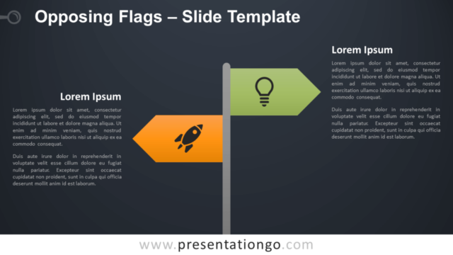 Banderas Opuestas Gráfico Gratis Para PowerPoint Y Google Slides