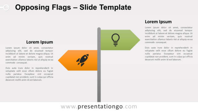 Banderas Opuestas Gráfico Gratis Para PowerPoint Y Google Slides