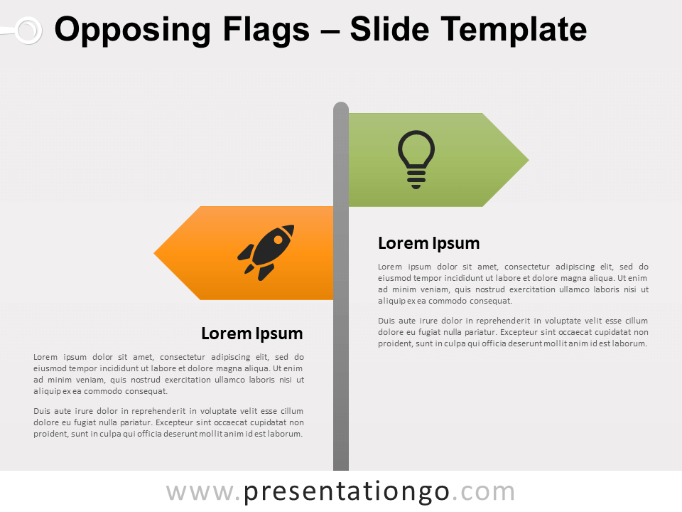 Banderas Opuestas Gráfico Gratis Para PowerPoint Y Google Slides
