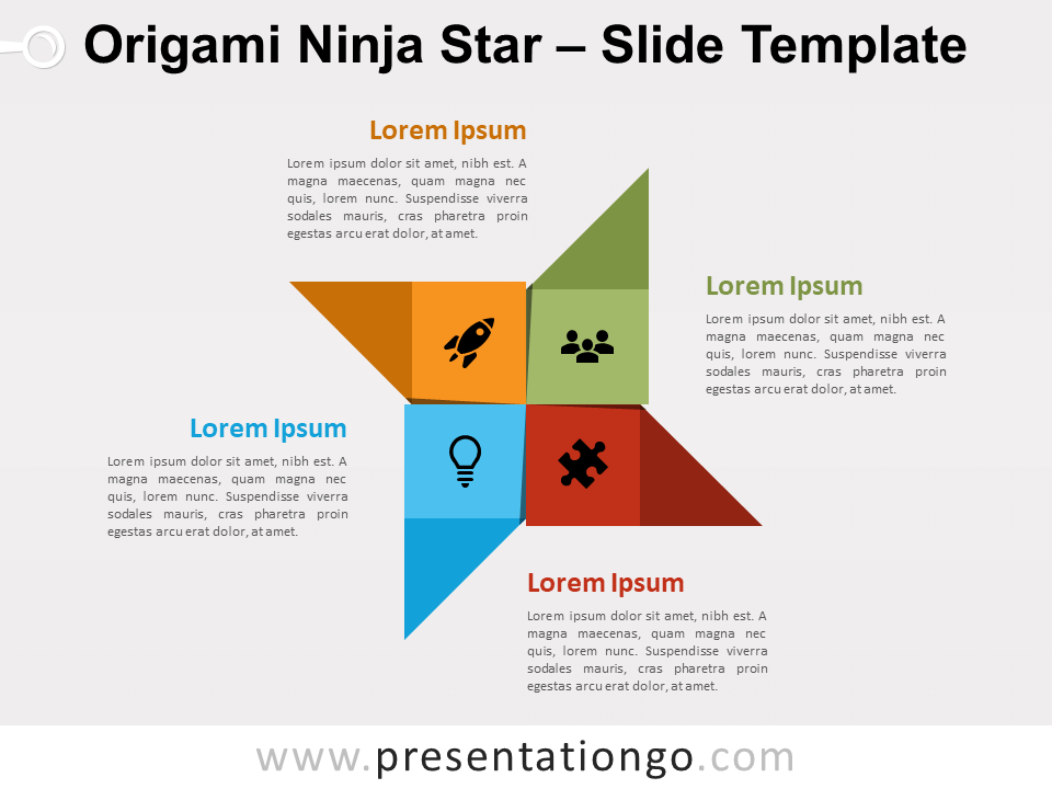Origami Ninja Star Diagrama Gratis Para PowerPoint Y Google Slides
