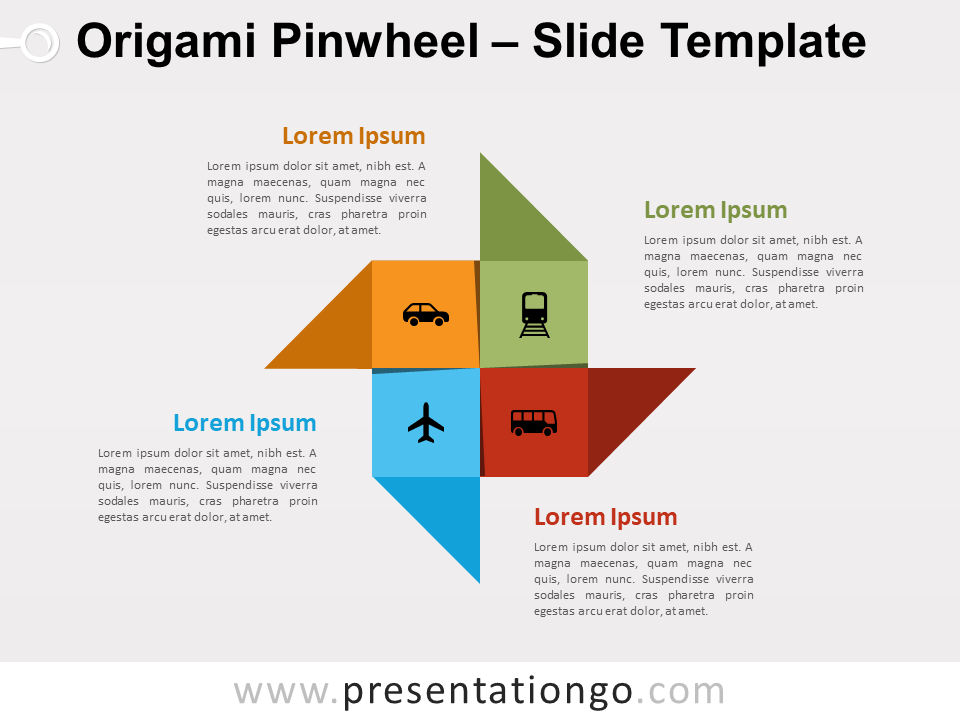 Origami Molinillo Diagrama Gratis Para PowerPoint Y Google Slides