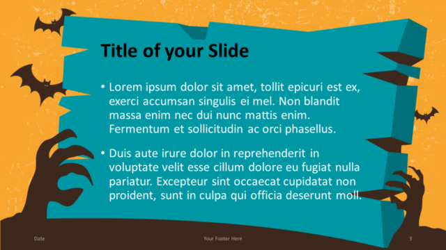 ESPELUZNANTE Plantilla Gratis Para PowerPoint Y Google Slides - Diapositiva de Título Y Contenido
