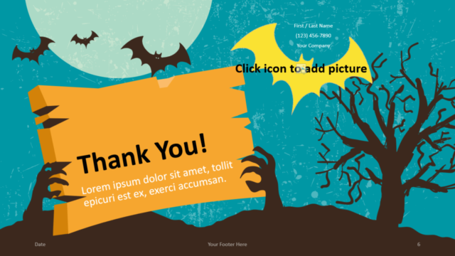 ESPELUZNANTE Plantilla Gratis Para PowerPoint Y Google Slides - Diapositiva de ¡Gracias!