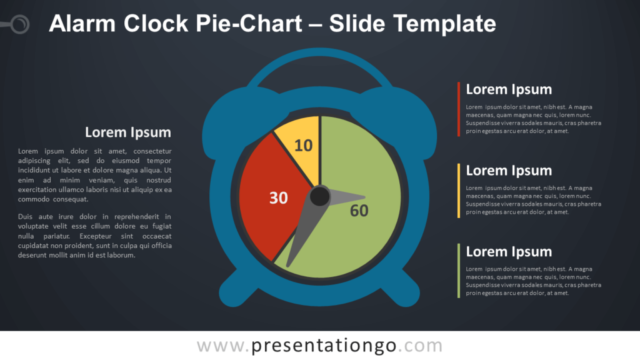 Gráfico de Reloj Despertador Con Gráfico Circular Gratis Para PowerPoint Y Google Slides