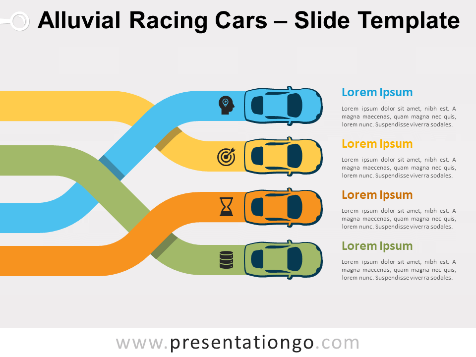 Coche de Carreras Aluviales Gráfico Gratis Para PowerPoint Y Google Slides