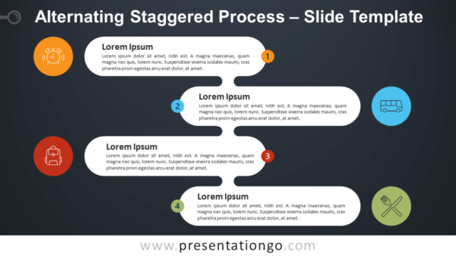 Proceso Escalonado Alternado Gráfico Gratis Para PowerPoint Y Google Slides