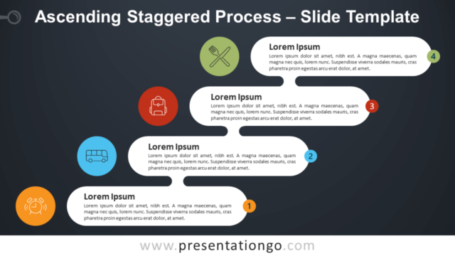 Proceso Escalonado Ascendente Gráfico Gratis Para PowerPoint Y Google Slides