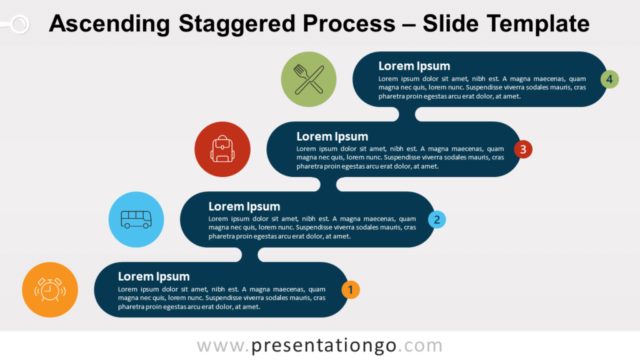 Proceso Escalonado Ascendente Gráfico Gratis Para PowerPoint Y Google Slides