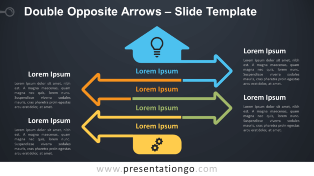 Infografía Gratis de Doble Flecha Opuesta Para PowerPoint Y Google Slides