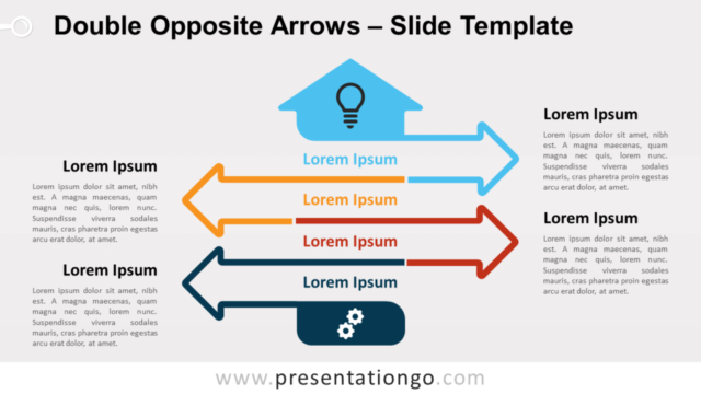 Infografía Gratis de Doble Flecha Opuesta Para PowerPoint Y Google Slides