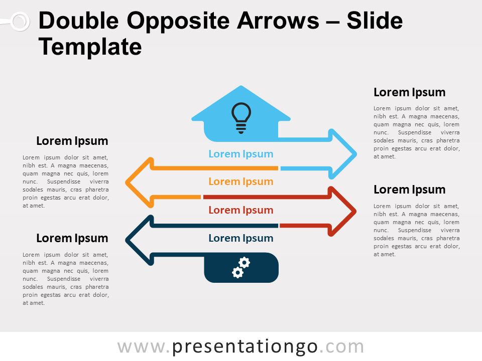 Infografía Gratis de Doble Flecha Opuesta Para PowerPoint Y Google Slides