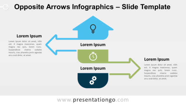 Infografía Gratis de Flechas Opuestas Para PowerPoint Y Google Slides