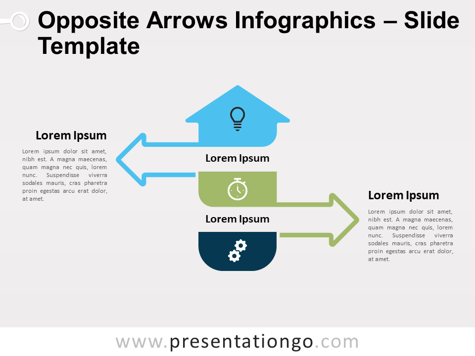 Infografía Gratis de Flechas Opuestas Para PowerPoint Y Google Slides