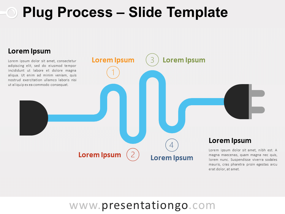 Proceso de Enchufe Gráfico Gratis Para PowerPoint Y Google Slides