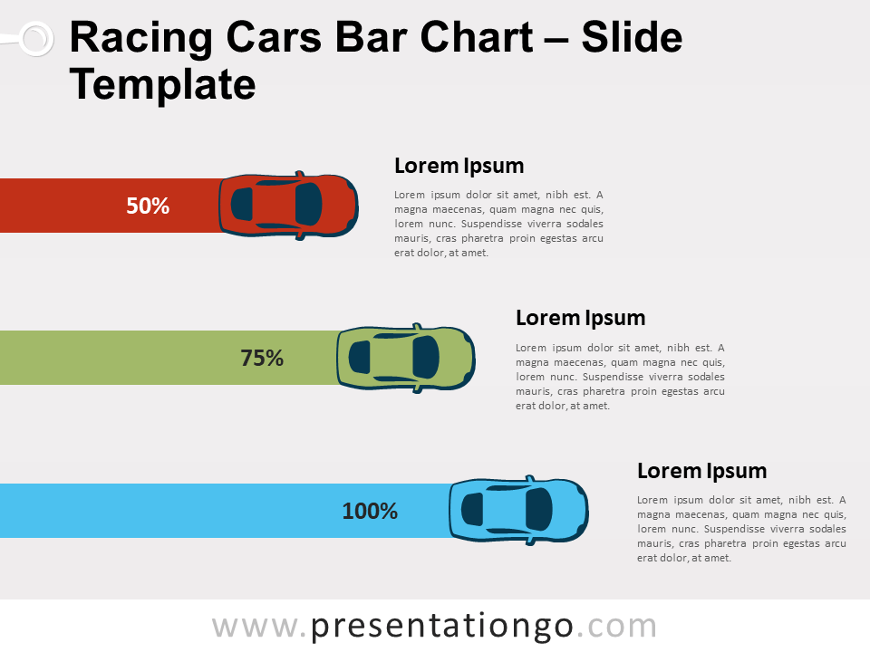 Gráfico de Barras de Coches de Carreras Gratis Para PowerPoint Y Google Slides
