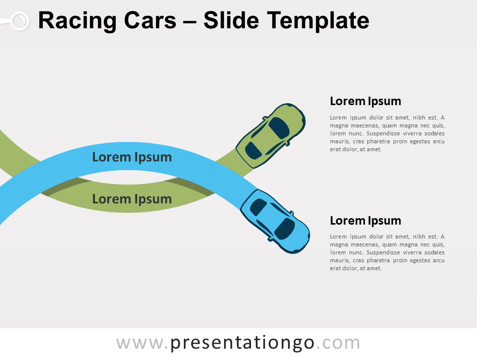 Coches de Carreras Gráfico Gratis Para PowerPoint Y Google Slides