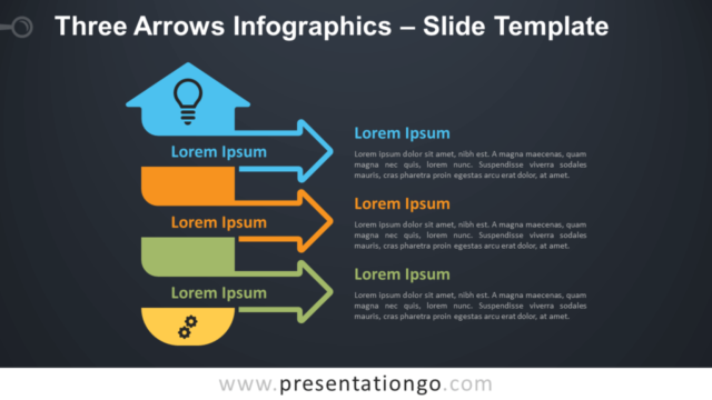 Infografía de Tres Flechas Para PowerPoint Y Google Slides