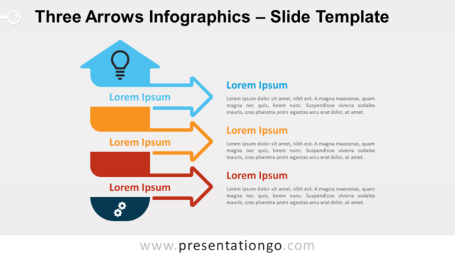 Infografía de Tres Flechas Para PowerPoint Y Google Slides