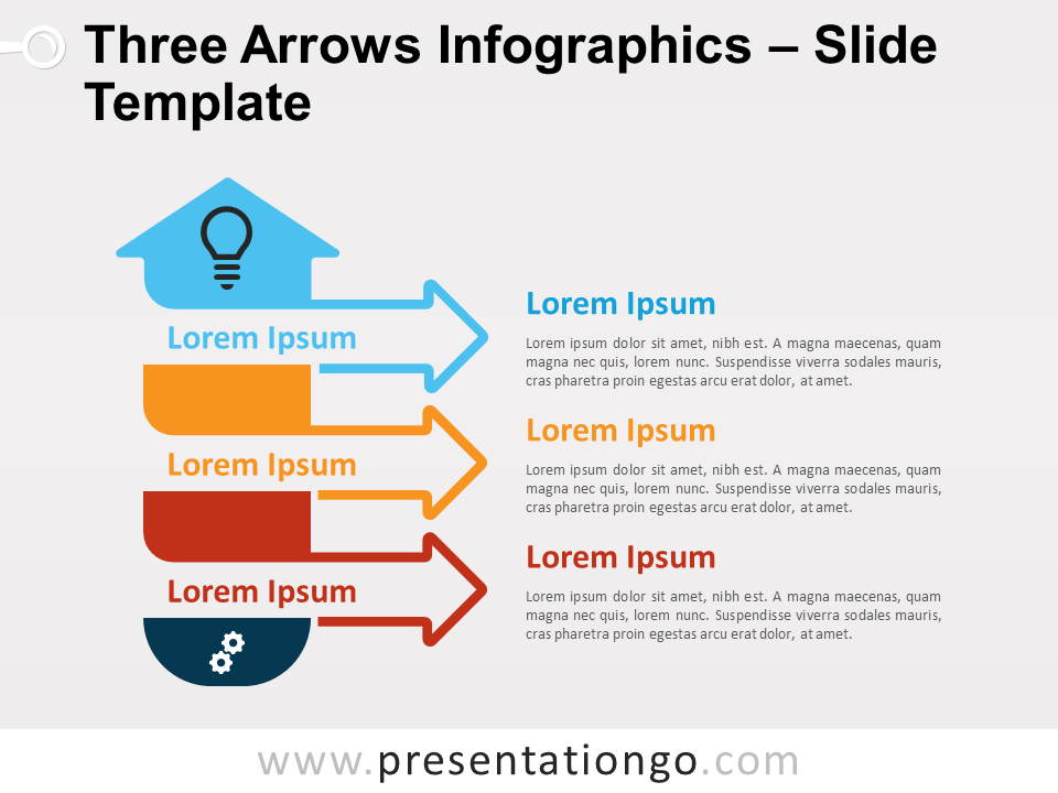 Infografía Gratis de Tres Flechas Para PowerPoint Y Google Slides