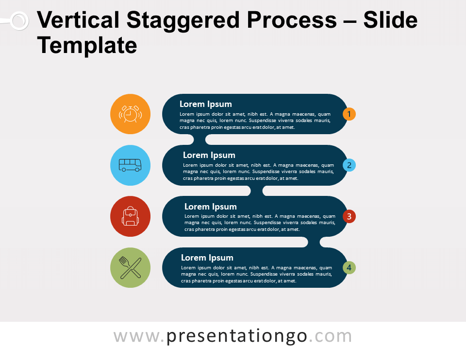 Proceso Vertical Escalonado Gráfico Gratis Para PowerPoint Y Google Slides