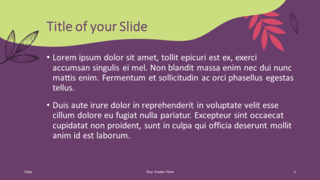 Plantilla Gratis de Hoja de Sorbete Para PowerPoint Y Google Slides - Diapositiva de Título Y Contenido