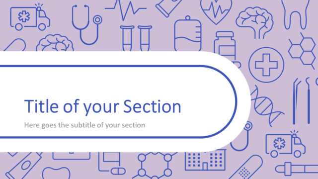 MEDICONS - Plantilla Gratis de Medicina y Salud Para PowerPoint Y Google Slides - Diapositiva de Sección