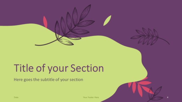 Plantilla Gratis de Hoja de Sorbete Para PowerPoint Y Google Slides - Diapositiva de Sección