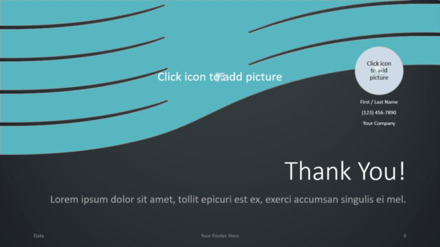 Plantilla de Ondas Gratis Para PowerPoint Y Google Slides - Diapositiva de ¡Gracias!