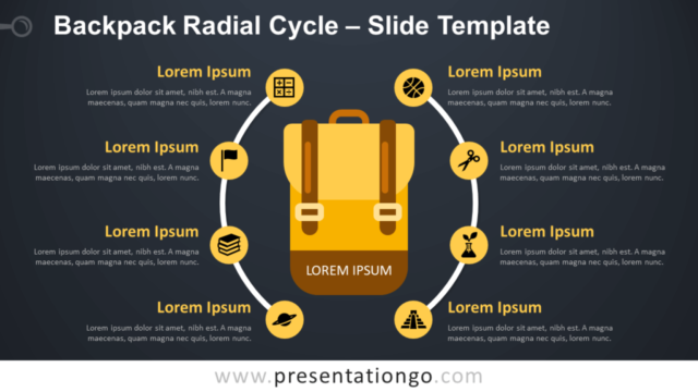 Ciclo Radial de Mochila Gráfico Gratis Para PowerPoint Y Google Slides