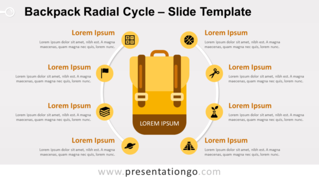 Ciclo Radial de Mochila Gráfico Gratis Para PowerPoint Y Google Slides
