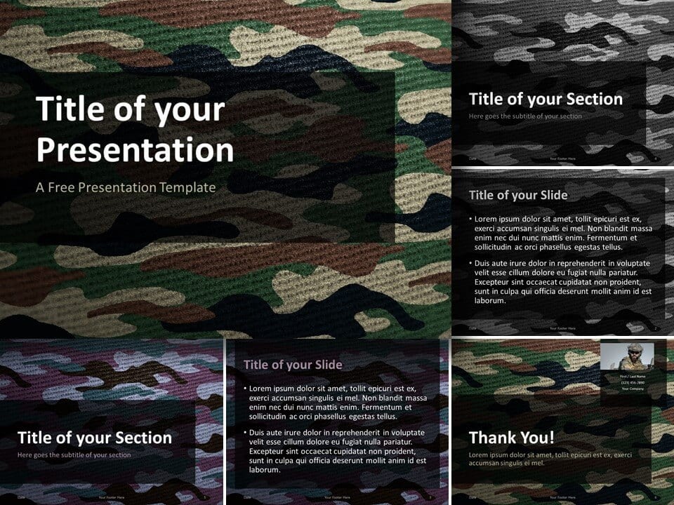 Plantilla Camuflaje Gratis Para PowerPoint Y Google Slides