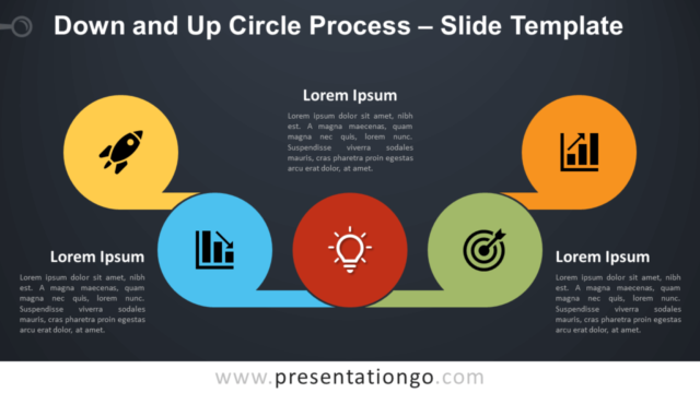 Proceso de Círculos Descendentes y Ascendentes Diagrama Gratis Para PowerPoint Y Google Slides