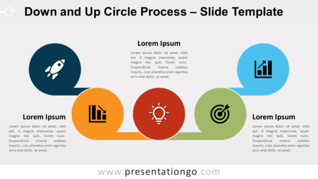 Proceso de Círculos Descendentes y Ascendentes Diagrama Gratis Para PowerPoint Y Google Slides