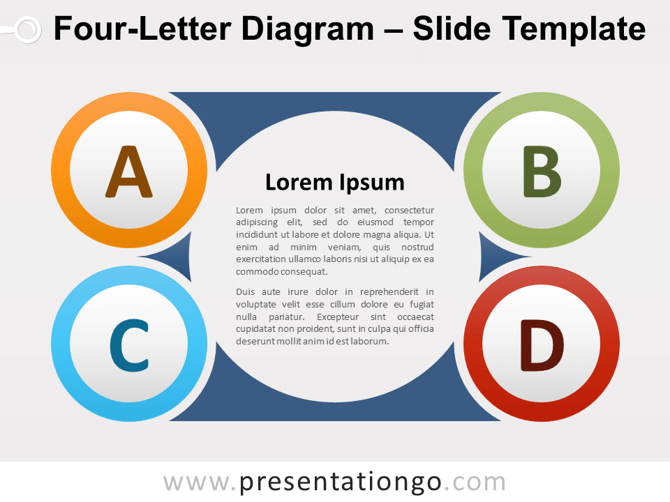 Diagrama Gratis de Cuatro Letras Para PowerPoint Y Google Slides