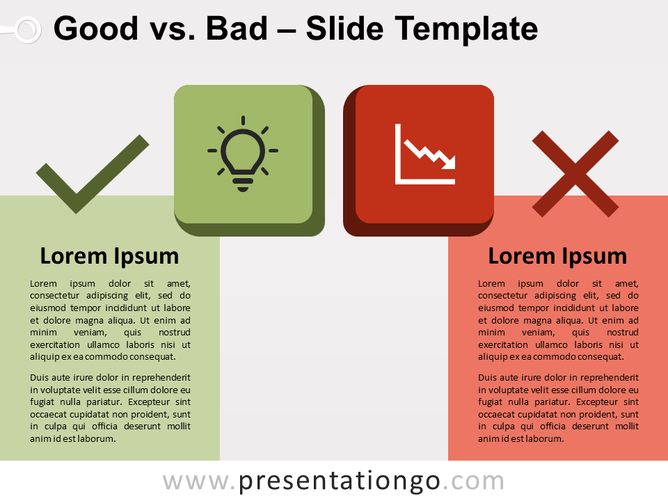 Bueno vs. Malo Gráfico Gratis Para PowerPoint Y Google Slides