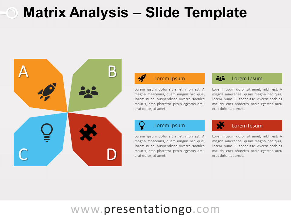 Análisis de Matriz Diagrama Gratis Para PowerPoint Y Google Slides