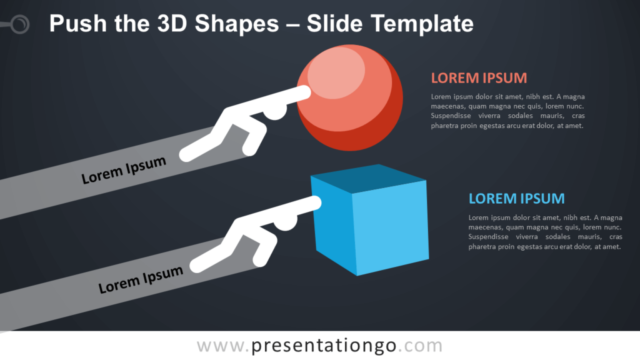 Empujar las Formas 3D Diagrama Gratis Para PowerPoint Y Google Slides