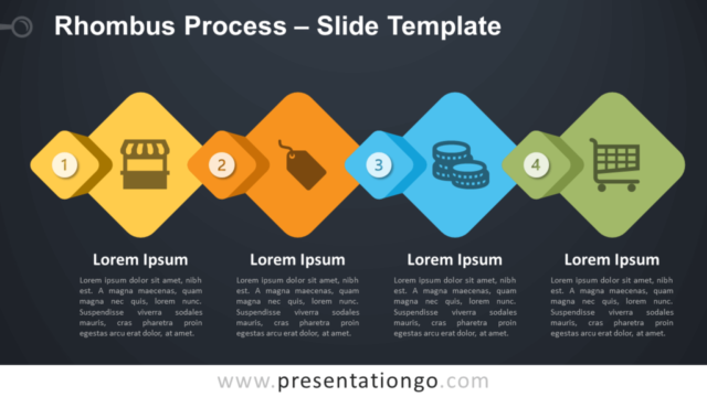 Proceso de Rombo Diagrama Gratis Para PowerPoint Y Google Slides